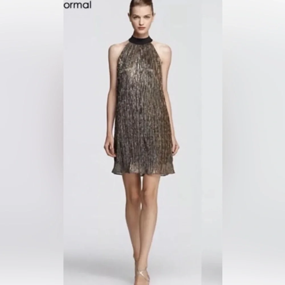 Laundry by Shelli Segal Gold Shimmer Party Dress NWT - Picture 1 of 10